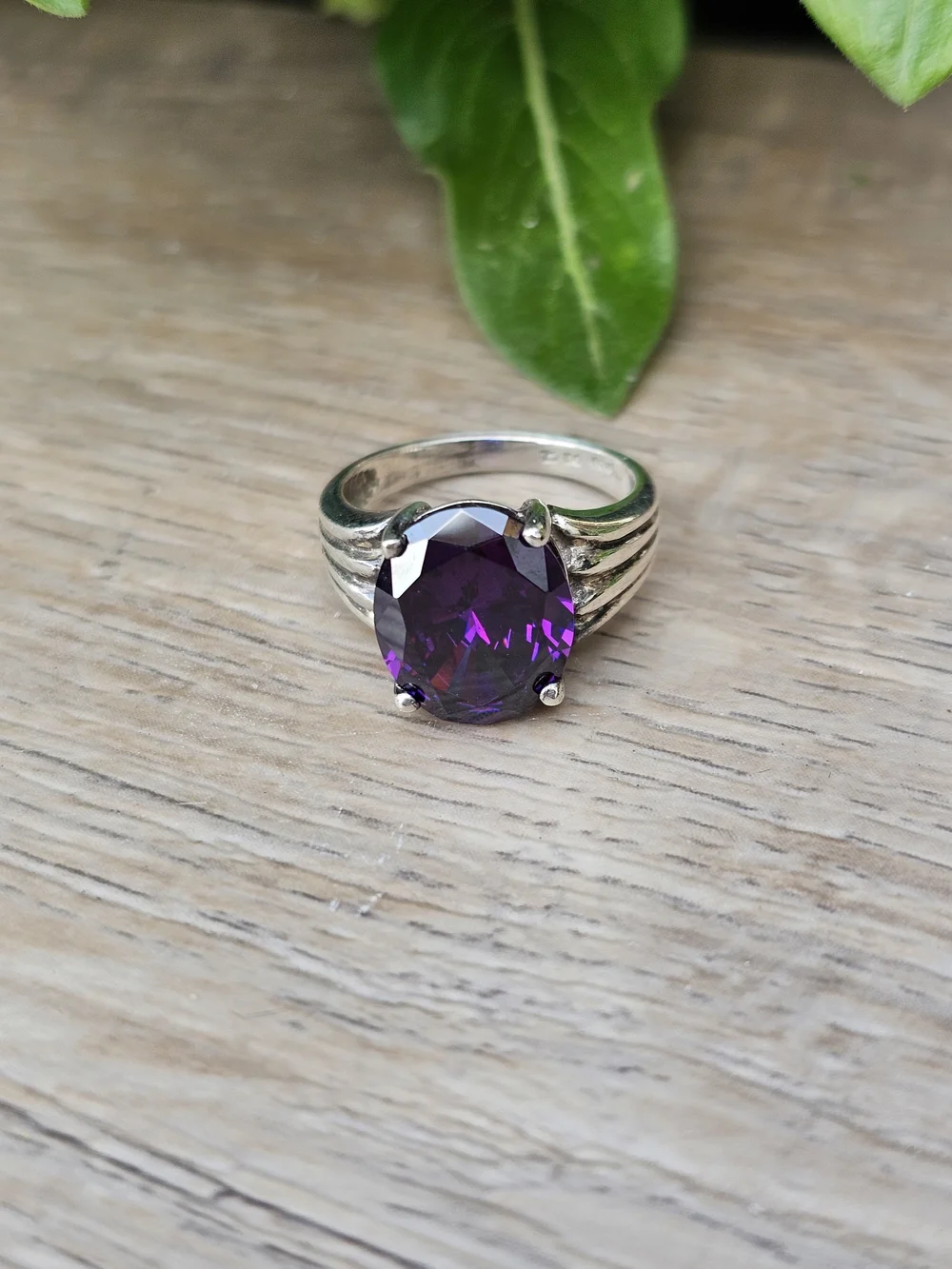 Amethyst Gemstone Sterling Silver Ring Size 5